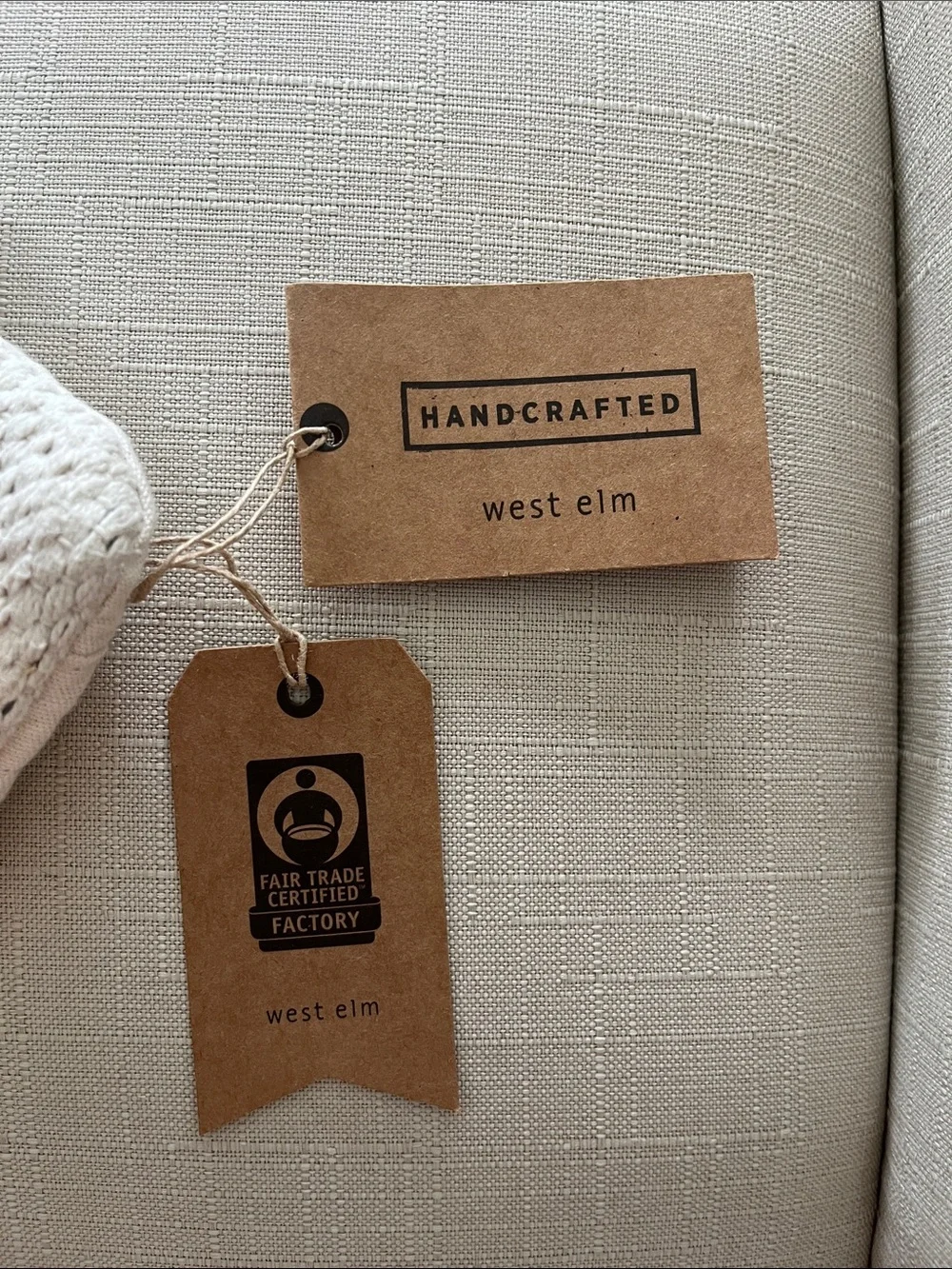 West Elm Neutral Handwoven Accent Pillow Cover